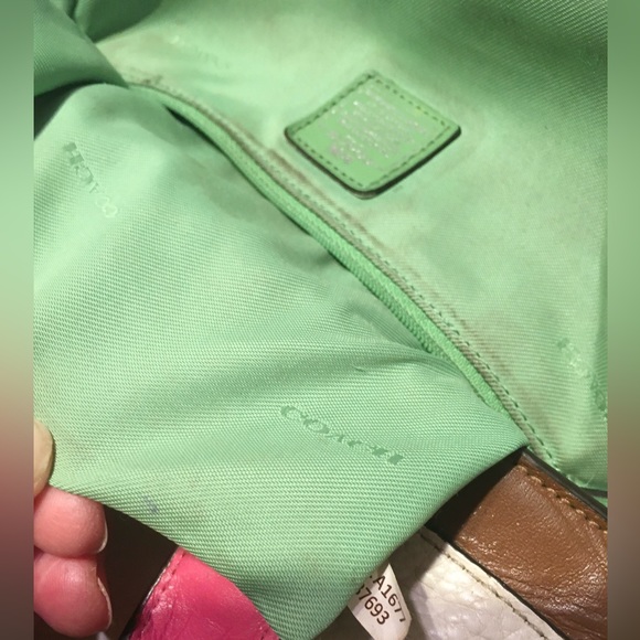 Coach Swagger 27 Carryall Rainbow Colorblock Color Satchel Handbag Purse AS IS - Picture 15 of 16